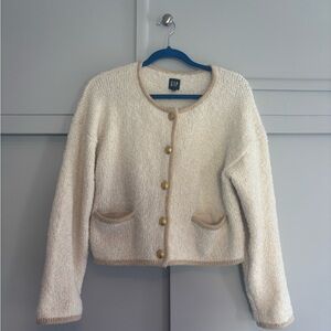 GAP Cream Cardigan with Gold Accents